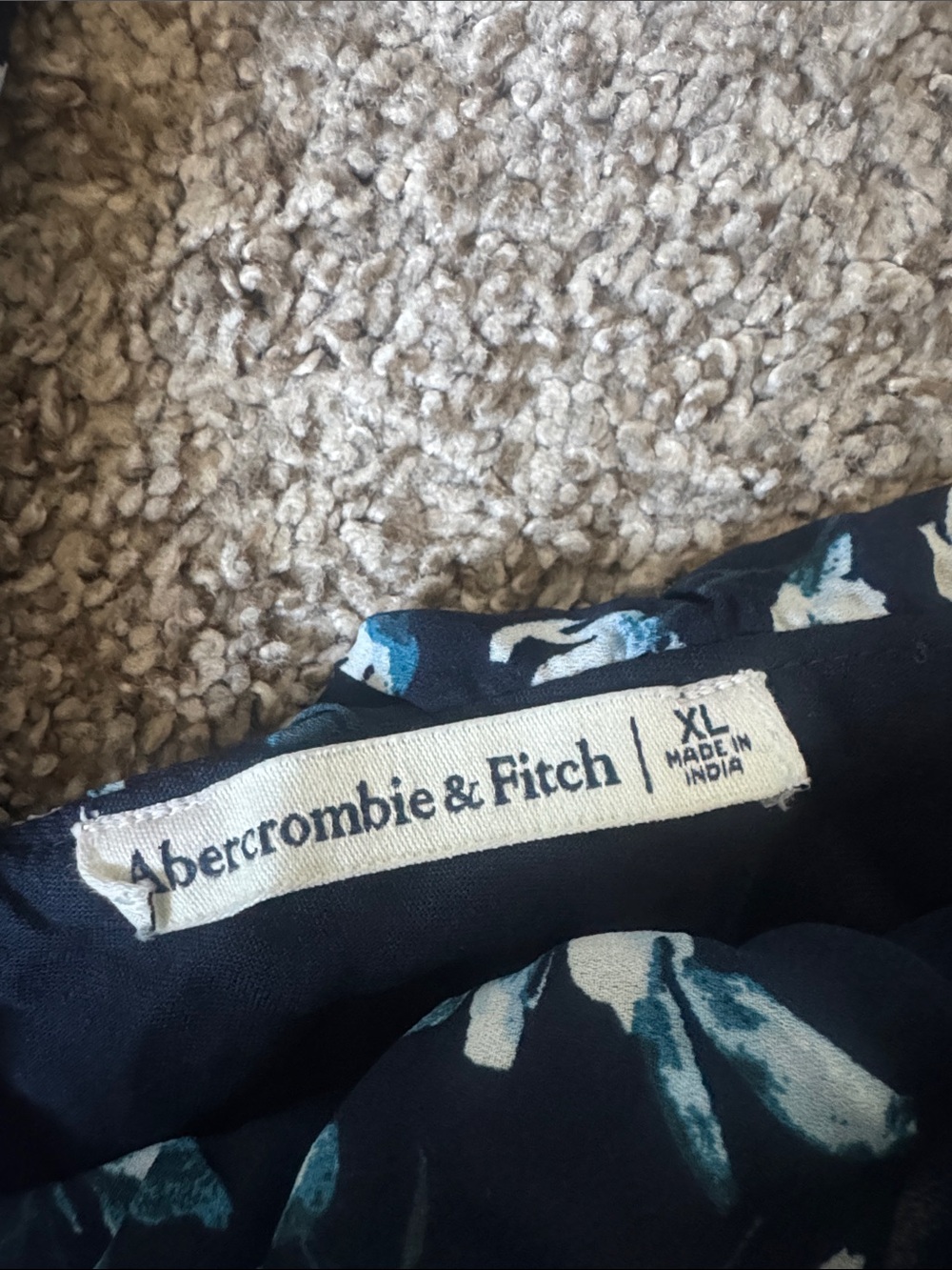 Abercrombie & Fitch Navy Mini Dress with Teal and White Floral Print